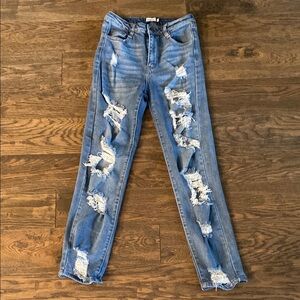 🖤3/$10 Rue21 Blue Straight Leg Distressed Jeans